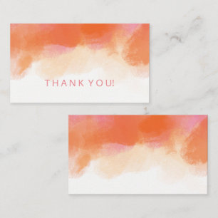 Carte D'accompagnement Merci Insérer Corail rose pâle Aquarelle
