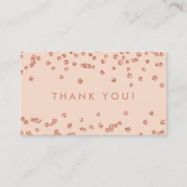 Carte D'accompagnement Merci Insérer Rose Parties scintillant or Confetti
