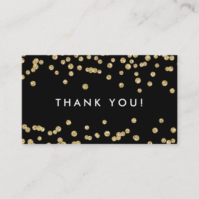 Carte D'accompagnement Merci Insertion Gold Faux Parties scintillant Conf (Devant)