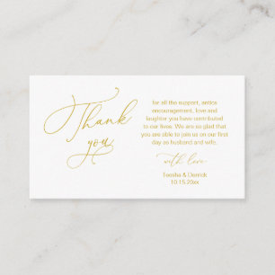 Carte D'accompagnement Merci mariage, dans le thème romantique moderne En