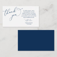 Merci mariage, en bleu marine romantique classique
