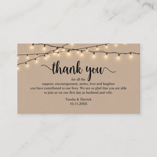 Carte D'accompagnement Merci mariage, Russe moderne Brown Kraft (Devant)