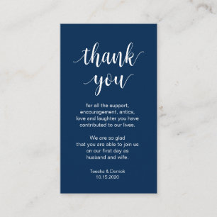 Carte D'accompagnement Merci Mariage, scénario bleu de la marine moderne