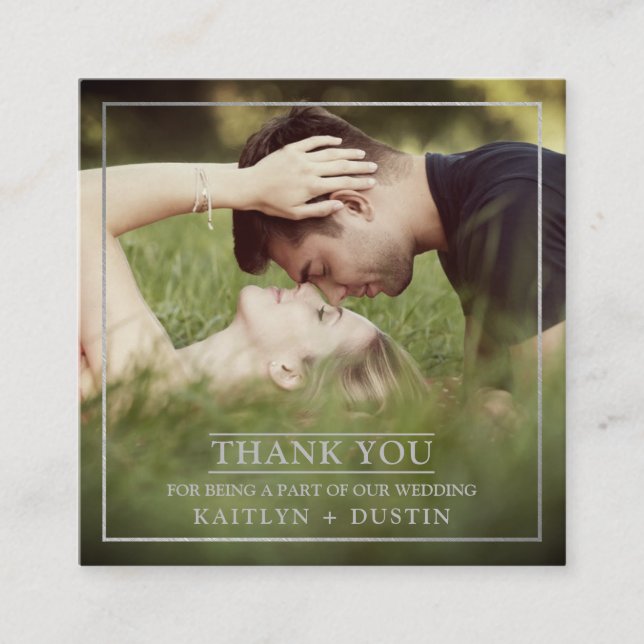 Carte D'accompagnement Merci photo moderne Silver Foil (Devant)