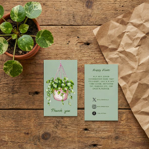 Carte D'accompagnement Merci Plante aquarelle