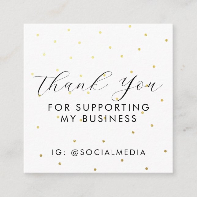 Carte D'accompagnement Merci Pour Le Soutien De Mon Entreprise White Gold (Devant)