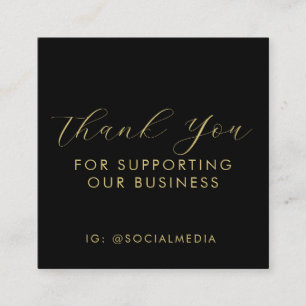 Carte D'accompagnement Merci Pour Soutenir Notre Entreprise Black Gold