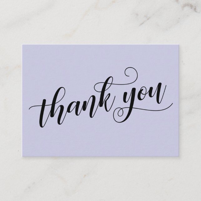 Carte D'accompagnement Merci Simple Élégant Lavande Mariage Faveur (Devant)