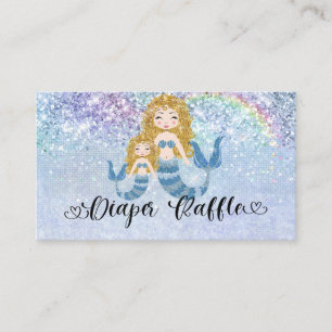 Carte D'accompagnement Mermaids sous la mer Blue Blonde Déchets Raffle