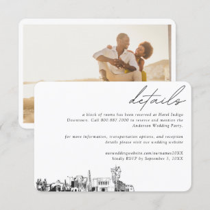 Carte D'accompagnement Mesa Mariage Hôtel Détails du bloc de chambre Peti