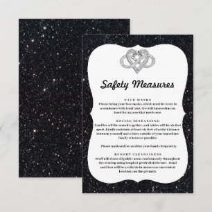 Carte D'accompagnement Mesures de sécurité pour cœur à l'infini pailleté