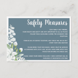 Carte D'accompagnement Mesures de sécurité pour les fleurs blanches roman