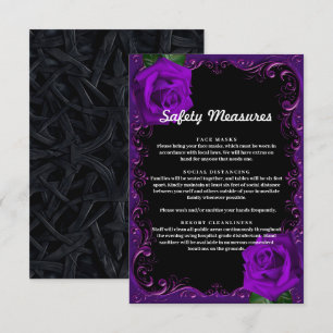 Carte D'accompagnement Mesures de sécurité pour les roses violettes gothi