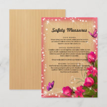 Mesures de sécurité pour papillon floral rose en b