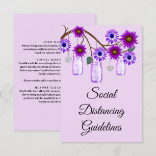 Carte D'accompagnement Mesures de sécurité pour pot Mason de fleurs viole