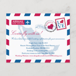 Carte D'accompagnement Mexique Aérien Mariage Voyage Informations