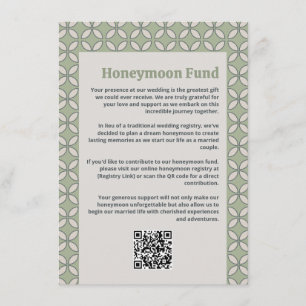 Carte D'accompagnement Mid Century Mod Retro Mariage Olive Green