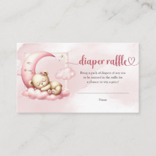 Carte D'accompagnement Mignon ours en peluche endormi nuage neuf tombola 