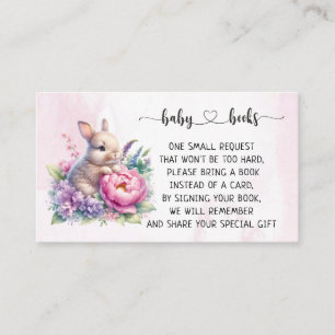 Carte D'accompagnement Mignonne lapin avec Baby shower pivoine I Annivers