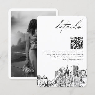 Carte D'accompagnement Milwaukee Mariage moderne Détails QR Code