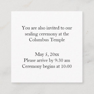 Carte D'accompagnement Mini carré de scellement de temple à dos en diaman