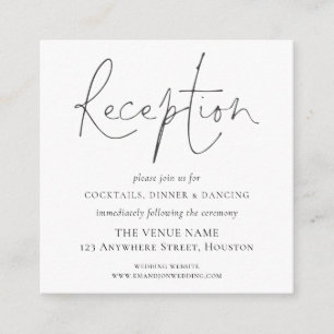 Carte D'accompagnement MINI Élégant Script Mariage Détails de la réceptio