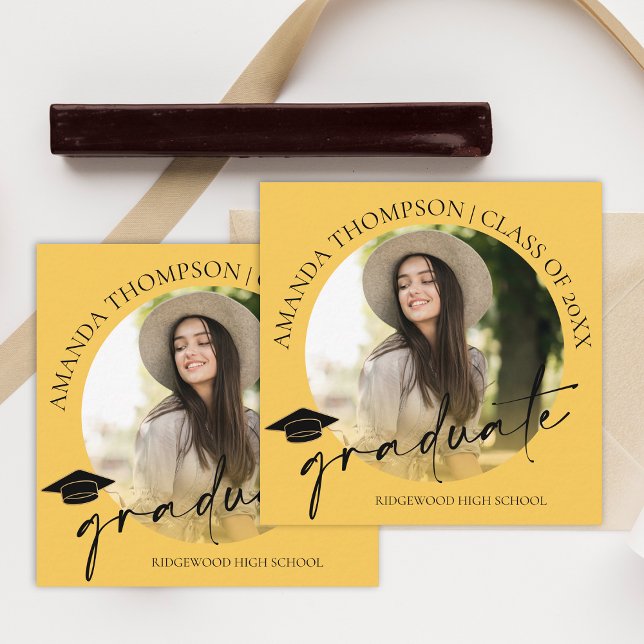 Carte D'accompagnement Mini-Faire-part de la soirée photo de fin d'études (Cute 2025 Graduation Photo Party Mini Invitation)