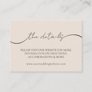 Carte D'accompagnement Mini Mariage moderne Détails photo minimaux