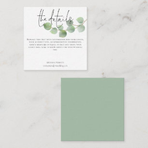 Carte D'accompagnement MINI Modern Eucalyptus Détails du Mariage Script