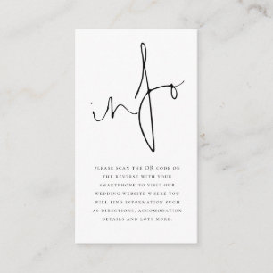 Carte D'accompagnement Mini Modern Script Info QR Code Détails du Mariage