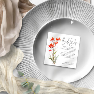 Carte D'accompagnement MINI Red Fleur sauvage - Détails du Mariage