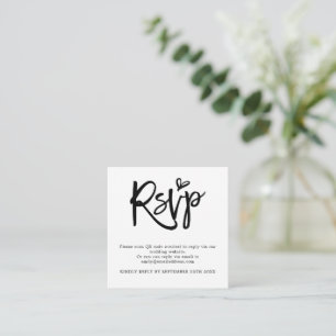Carte D'accompagnement Mini Script QR Code Mariage RSVP Enclôture RSVP