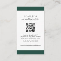 Minimal Emerald vert moderne QR Code Mariage
