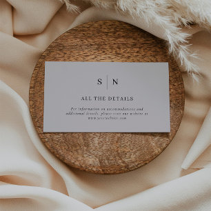 Carte D'accompagnement Minimal et chic Détails du Mariage gris et noir