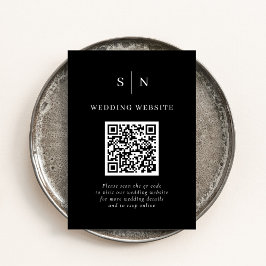 Carte D'accompagnement Minimal et chic | Mariage de code QR à balayage no