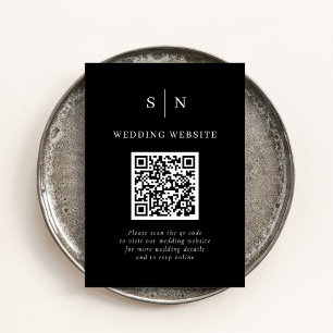 Carte D'accompagnement Minimal et chic Mariage de code QR à balayage no