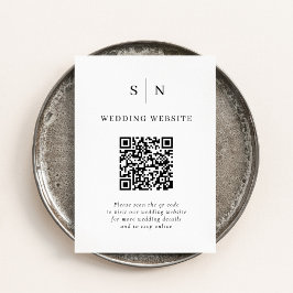 Carte D'accompagnement Minimal et chic | Mariage de code QR noir et blanc
