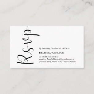 Carte D'accompagnement Minimal moderne, Script noir, réponse RSVP