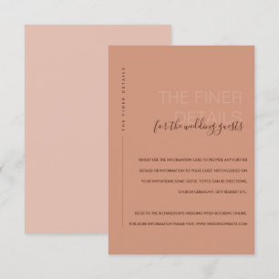 CARTE D'ACCOMPAGNEMENT MINIMAL POACH RUST ORANGE DÉTAIL MARIAGE ENCLOS