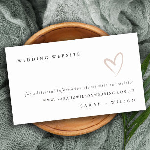 Carte D'accompagnement Minimal Simple Script Blush Heart Mariage Site Web