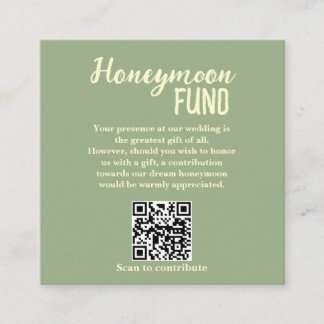 Carte D'accompagnement Minimalist Honeymoon Fund QR Code Wedding