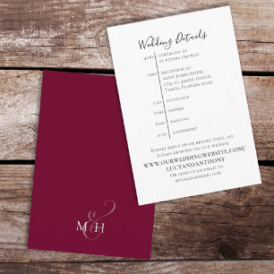 Carte D'accompagnement Minimaliste Bourgogne Détails simples Timeline Sim