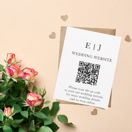 Carte D'accompagnement Minimaliste et Chic | Mariage Blanc et Noir