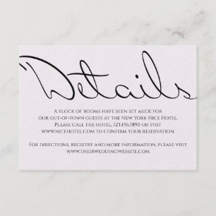Carte D'accompagnement Minuscule Typographie Plaisant Mais Mariage Formel