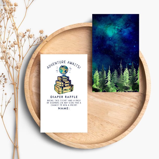 Carte D'accompagnement Modern Adventure Travel Globe Baby shower Diaper (Créateur téléchargé)