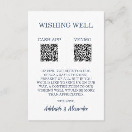 Carte D'accompagnement Modern Blue Wedding Wishing Well