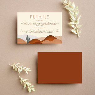 Carte D'accompagnement Modern Boho Desert Terracotta Mariage Détails