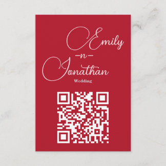 Carte D'accompagnement Modern Chic Editorial Deep Red Wedding