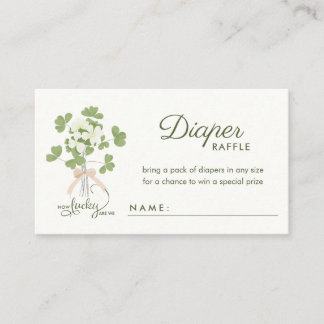 Carte D'accompagnement Modern Chic Lucky Shamrock with Bow baby shower