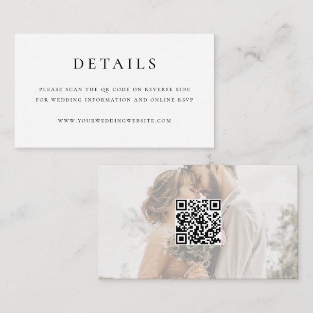 Carte D'accompagnement Modern Elegant QR Code Wedding Mini (Devant / Derrière)